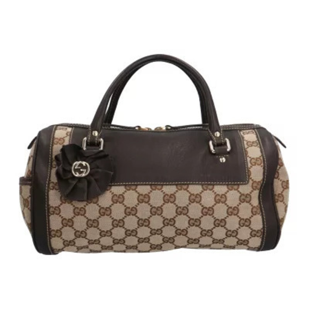 Gucci Boston Bag GG Canvas Handbag Brown